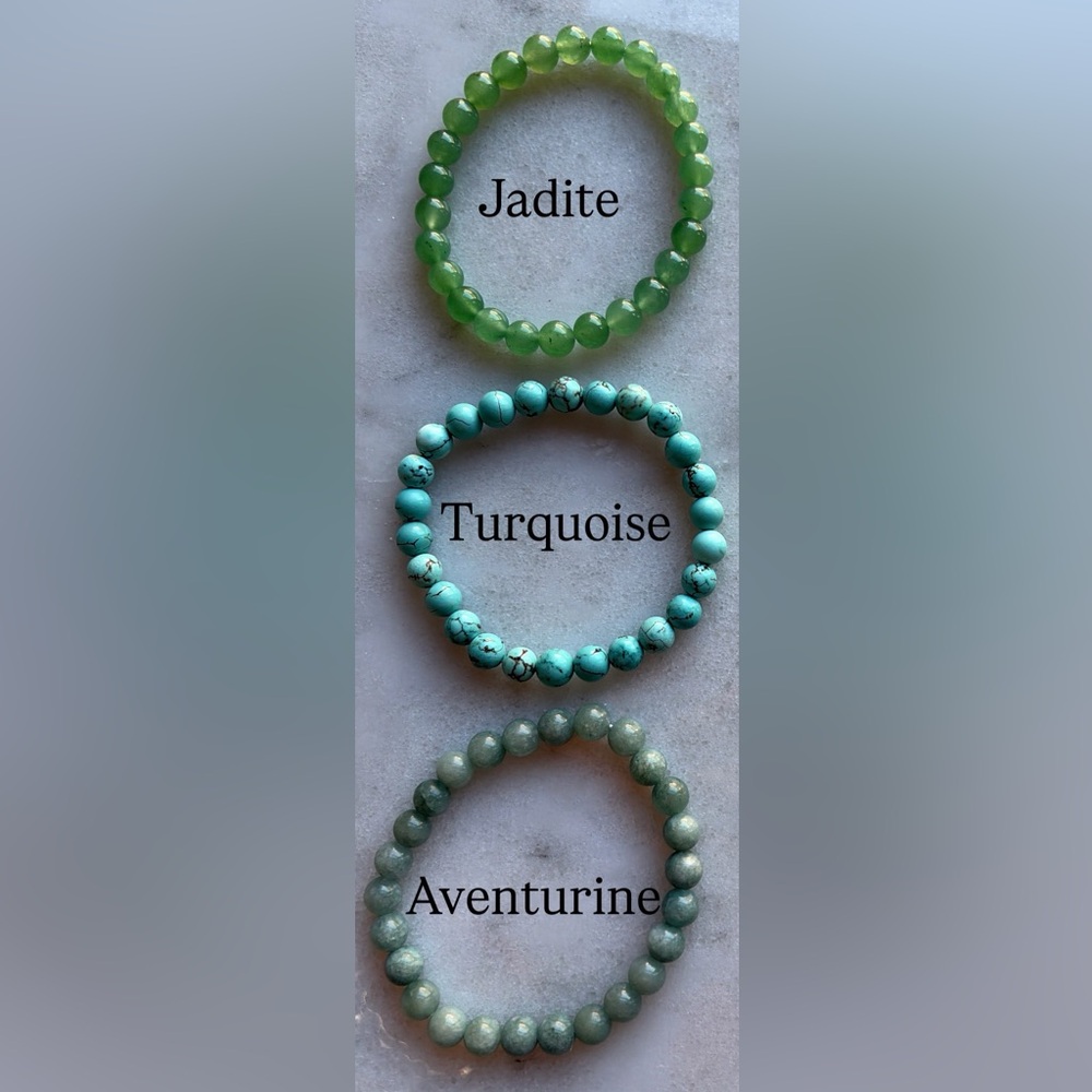 Stack of 3 Genuine Stone Stretch Bracelets